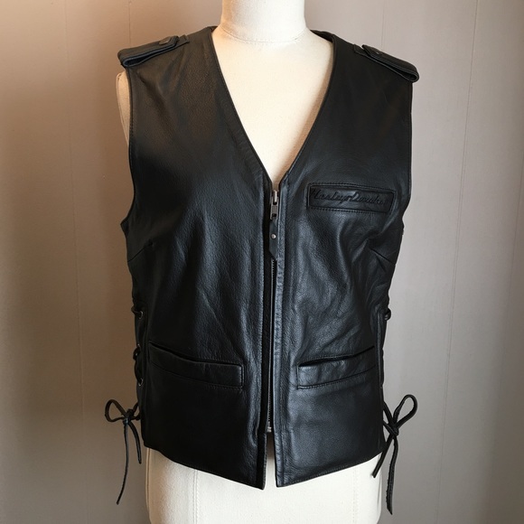 Harley Davidson Leather Vest - Picture 1 of 11